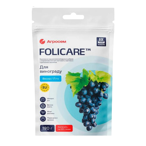Добриво для винограду мінеральне 180гр Весна-Літо Yara Folicare Житомир