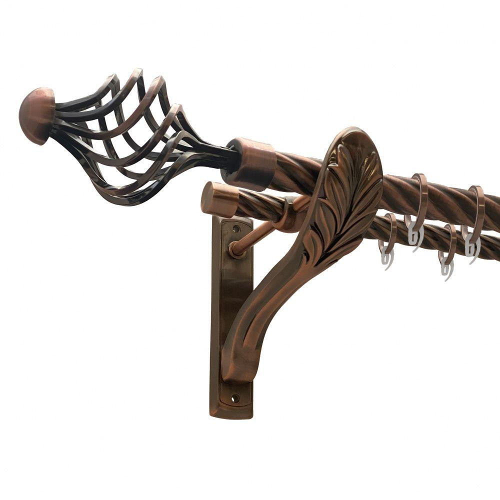 Карниз Orvit Арезо металевий дворядний ретро скручена труба кільце фасонне металеве  Мідь 25\19 мм 300 см (00-00011618) Львів - фото 1