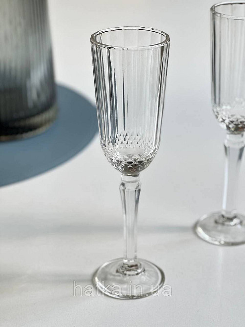 Набір келихів для шампанського 6 шт "Соната" 120 мл прозорий для дому та ресторану 102-305 Київ - фото 7