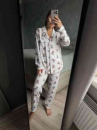 Женский домашний комплект двойка с мишками коттон L Одесса