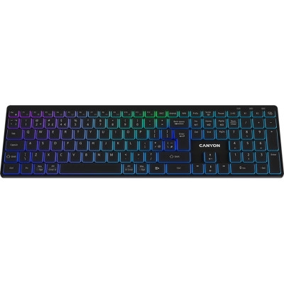 Клавиатура Canyon HKB-W11 Slim Dual Mode Wireless/Bluetooth RGB UA Black (CNS-HBTK11B) Винница - изображение 3