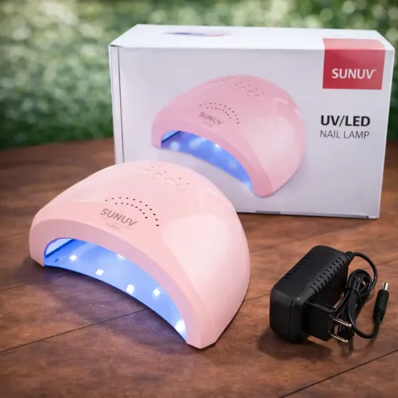 LED+UV лампа SUNUV SUN1 48 Вт для маникюра, гель лака и наращивание ногтей, сенсор, таймер Розовый Киев