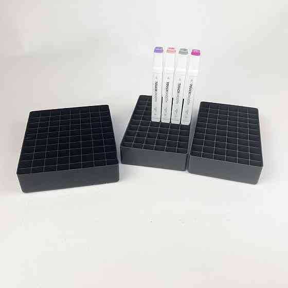 Подставка для маркеров органайзер для канцелярских принадлежностей на 200 ячеек Черная Каменец-Подольский