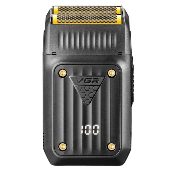 Електробритва VGR V-363 подвійне лезо, LED дисплей, акумуляторна, USB зарядка, чорний, портативна Одеса