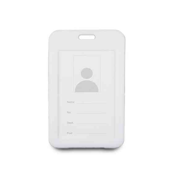 Бейдж на шнурку, вертикальний, колір білий – ATIS, 111 x 69 x 5 мм Киев