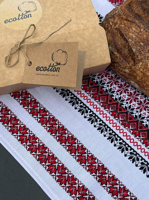 Ecotton Ранер-рушник Ecotton Етно 35x150 см в українському етно-стилі білий Коломыя - изображение 8