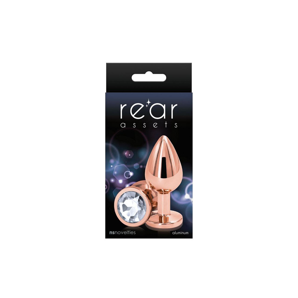 Анальная пробка NS Novelties Rear Assets - Rose Gold - Medium - Clear Sex Aura Киев - изображение 2