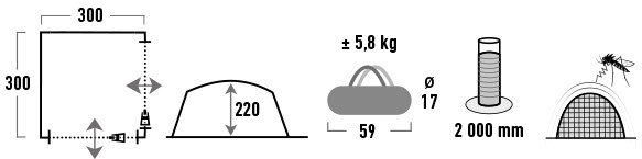 Шатро High Peak Pavillon Light Grey/Dark Grey/Lime (14047) Киев - изображение 2