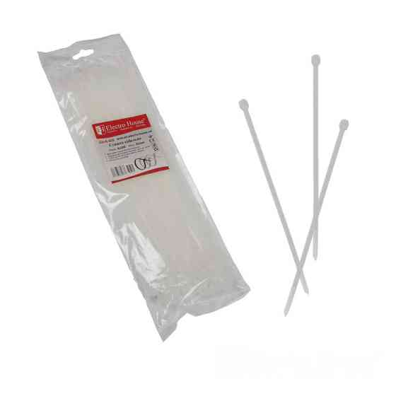 Стяжка кабельна 4х300 мм, 100 шт., білий Дніпро