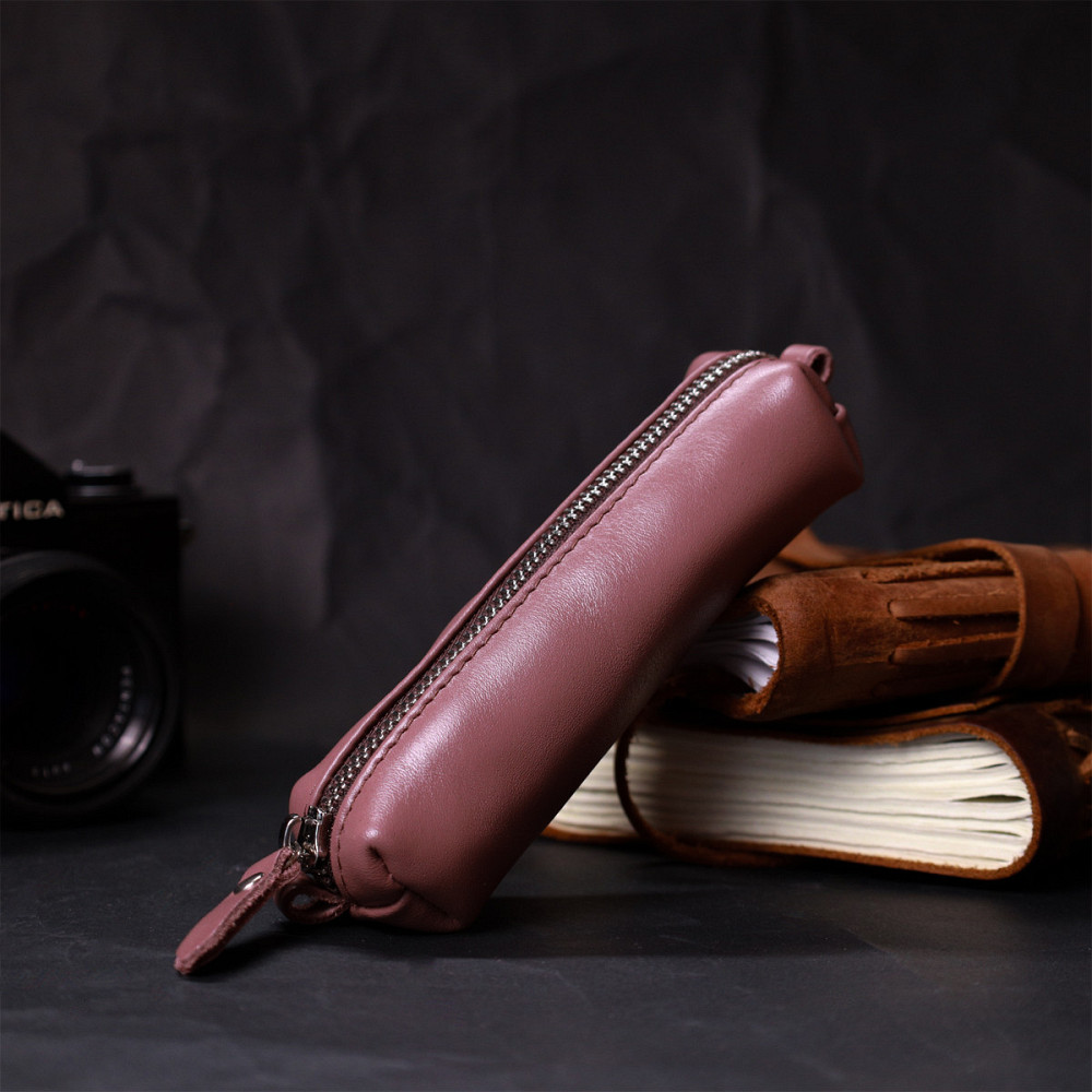 Стильна жіноча шкіряна ключниця GRANDE PELLE 16791 Пудровий Київ - фото 8