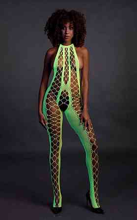 Бодістокінг - Ouch! Bodystocking With Halterneck Green, XS/XL Sex Aura Київ