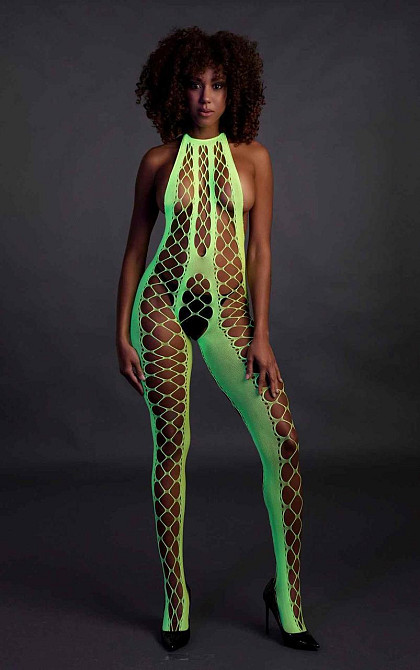 Бодістокінг - Ouch! Bodystocking With Halterneck Green, XS/XL Sex Aura Київ - фото 4