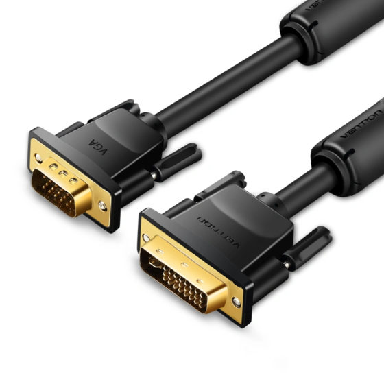 Кабель Vention DVI до VGA 3м чорний Київ