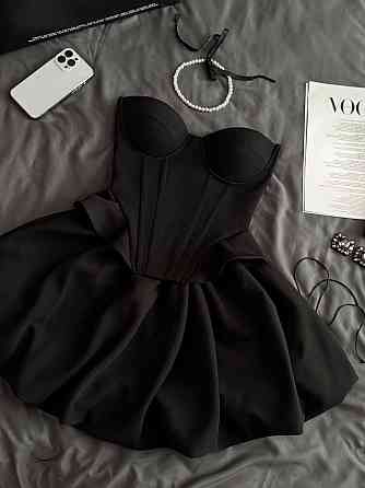 Женское романтическое платье с корсетом костюмка люкс. Черный, 44/46 Одесса