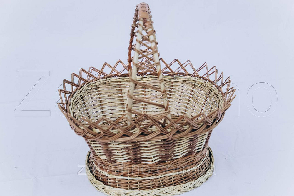 Кошик із лози для Великодня | плетений кошик для Великодня з лози | кошик на Великдень Київ - фото 1