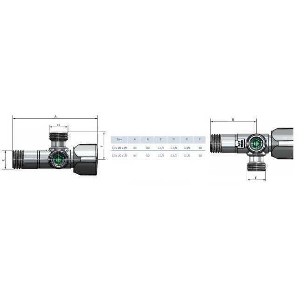 Кран кульовий кутовий подвійний ARCO 1/2″х 1/2″х1/2″ A80TWIN CQ4105 Тернопіль - фото 4