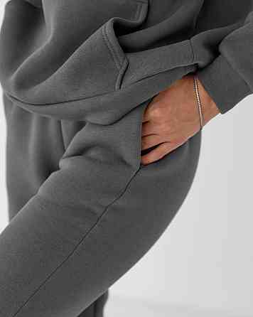 Женский спортивный теплый костюм оверсайз Графитовый M Харьков