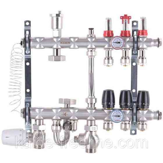 Колектор нижнє підключення 1012 нержавіюча сталь в зборі на 3 виходи Харків