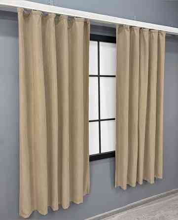 Комплект коротких штор VR-Textil Мікровелюр Petek YL № 1800ш Бежевий 130х170 см 2 шт (35-0382) Київ