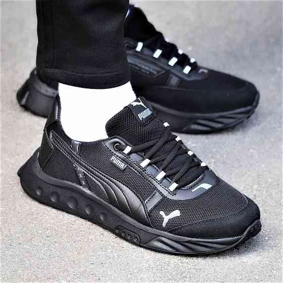 Кроссовки Мужские Puma Чёрные Пума Тканевые Текстиль (размеры: 41) Днепр