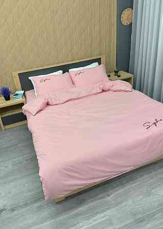 Комплект постільної білизни Сатин, Двоспальний 180х220 Рожевий (88-137) Київ