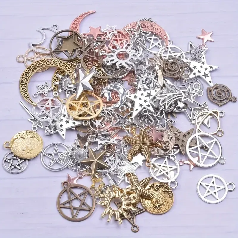 Набір підвісок для прикрас 30 шт – Сонце, Місяць, Зірки, Пентаграми Київ - фото 2
