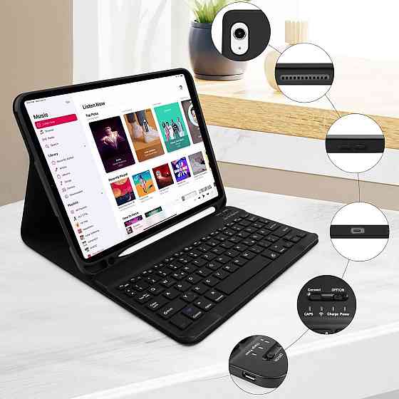 Чохол-клавіатура iPad 10th/11th Gen для 10.9"/11" чорний знімна бездротова Bluetooth QWERTZ німецька розкладка тримач стилуса акум Київ