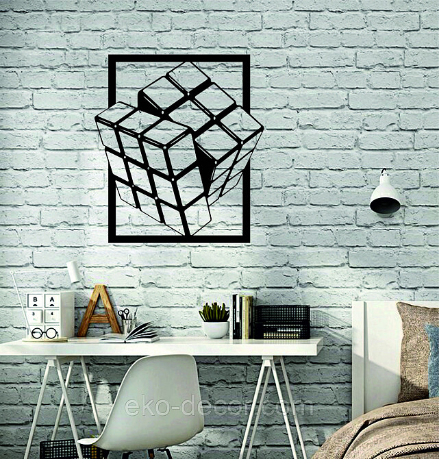 Декоративное настенное Панно «Куб» Декор на стену Чорний, 90*81 см Киев - изображение 9