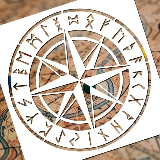 Набор из 4 многоразовых трафаретов рунической письменности, 15см, для росписи кельтского алфавита,Ve Киев - изображение 3