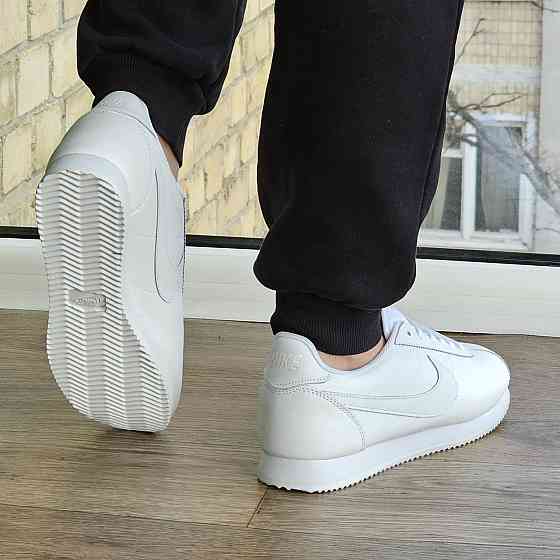 Мужские Термо Кроссовки Nike Cortez Белые Кожаные Найк Еврозима (размеры: 43,44,45,46) Видео Обзор Днепр