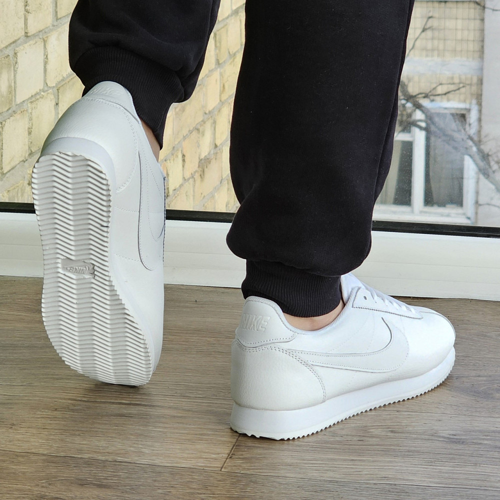 Мужские Термо Кроссовки Nike Cortez Белые Кожаные Найк Еврозима (размеры: 43,44,45,46) Видео Обзор Днепр - изображение 4