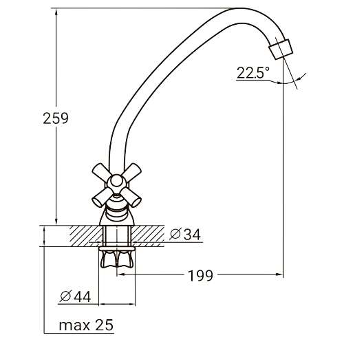 Змішувач PM 1/2" для кухні економ на гайці Aquatica Житомир - фото 3