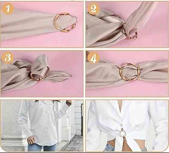 Фіксатор для одягу, шарфів золотистий з бусинами Сміла