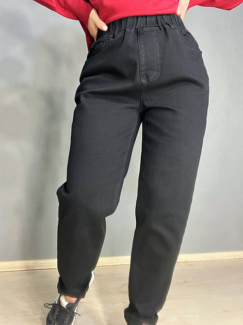 Джинси жіночі Vanver 81888 mom jeans relax comfort талія на резинці великі розміри чорні, чорний, 30, 30, 82 см, 110 см Київ - фото 14