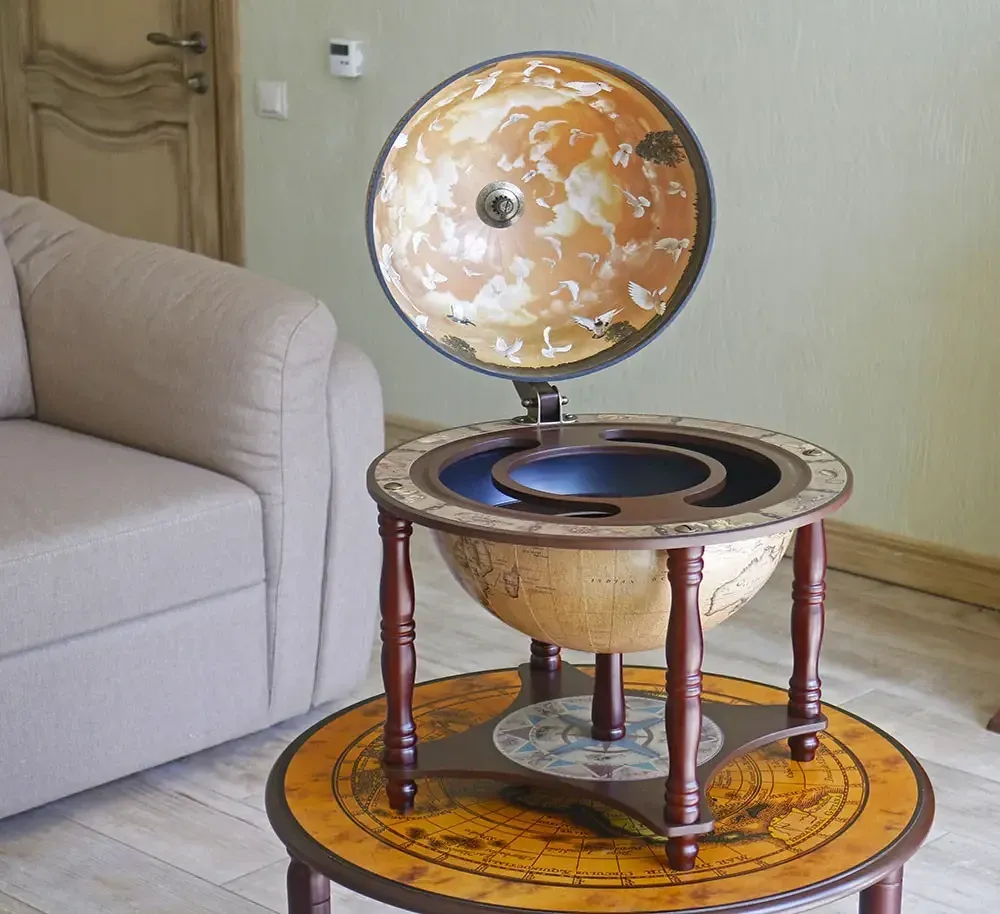 Глобус бар настольный Зодиак на 4 ножках кремовая сфера 33 см Гранд Презент mastersem Киев - изображение 2