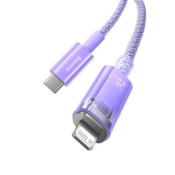 Кабель Type-C - Lightning Baseus Explorer Series швидке заряджання with Smart Temperature Control 20W 1m Purple CATS010205 Одеса