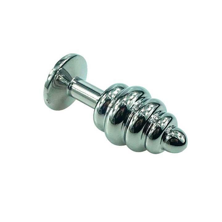 Сталева анальна пробка "Спіраль" - 7,2*2,9 см - Анальні іграшки Вінниця - фото 4