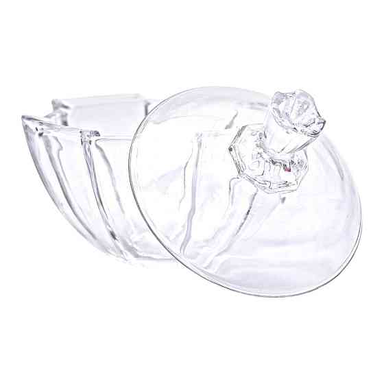 Круглая стеклянная сахарница с крышкой Ø 15 см Киев