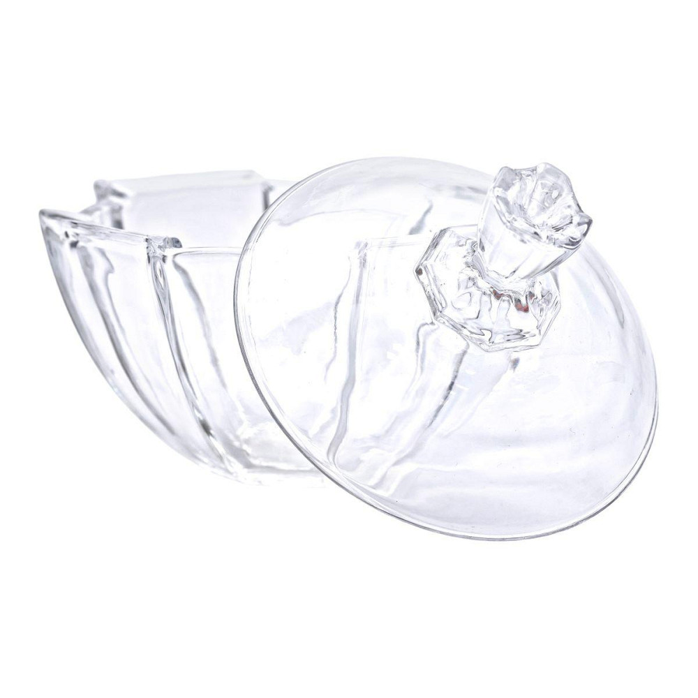 Круглая стеклянная сахарница с крышкой Ø 15 см Киев - изображение 3