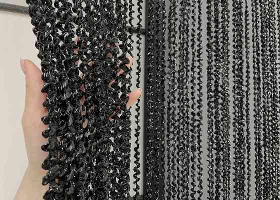 Шторы-нити спираль с люрексом Черный 300х300см 1 шт (61-067) Киев