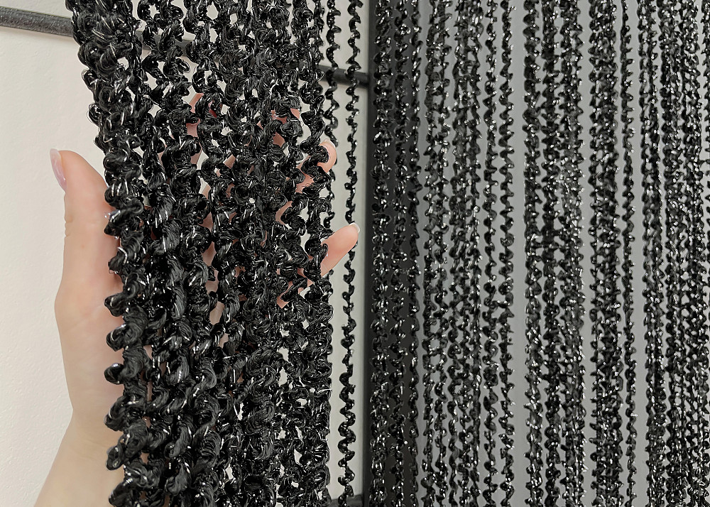 Шторы-нити спираль с люрексом Черный 300х300см 1 шт (61-067) Киев - изображение 5