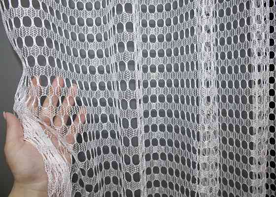 Кухонная арка VR-Textil № 000к сетка с бахромой белый с золотистым 270х150 см (51-196) Киев