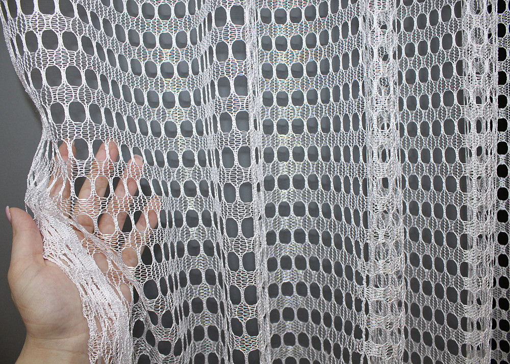 Кухонная арка VR-Textil № 000к сетка с бахромой белый с золотистым 270х150 см (51-196) Киев - изображение 3