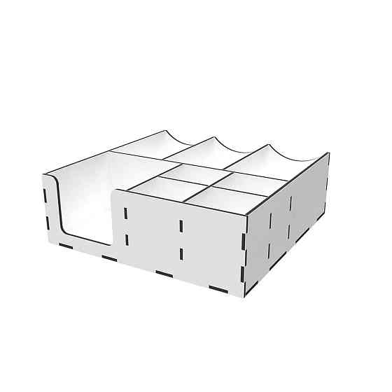 Органайзер EKOSTAR деревянный белый з отверстиями для кришок 30х30 Киев