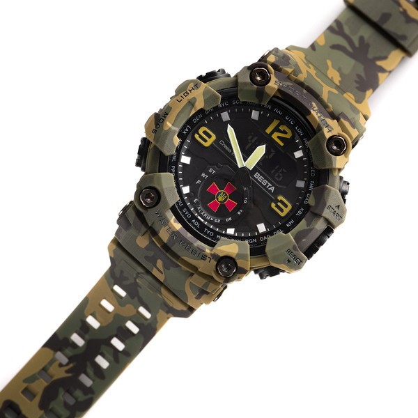 Часы мужские водостойкие тактические Skmei Brave ЗСУ Камуфляж Киев - изображение 13