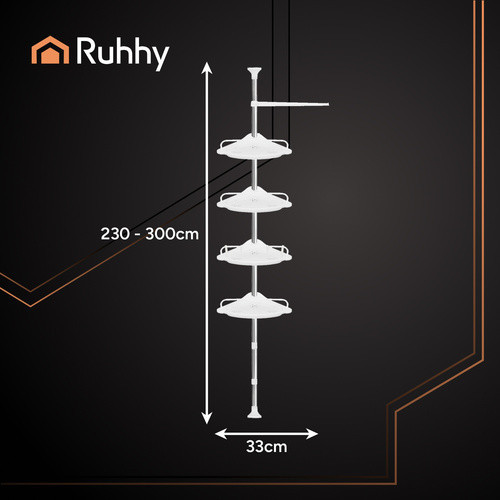 Полиця регульована для душу кутова 240-310 см 4 рівні Ruhhy (26639) Нововолинськ - фото 7