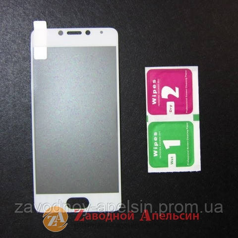 Захисне скло Meizu M5c повне Full Glass white Одеса - фото 1