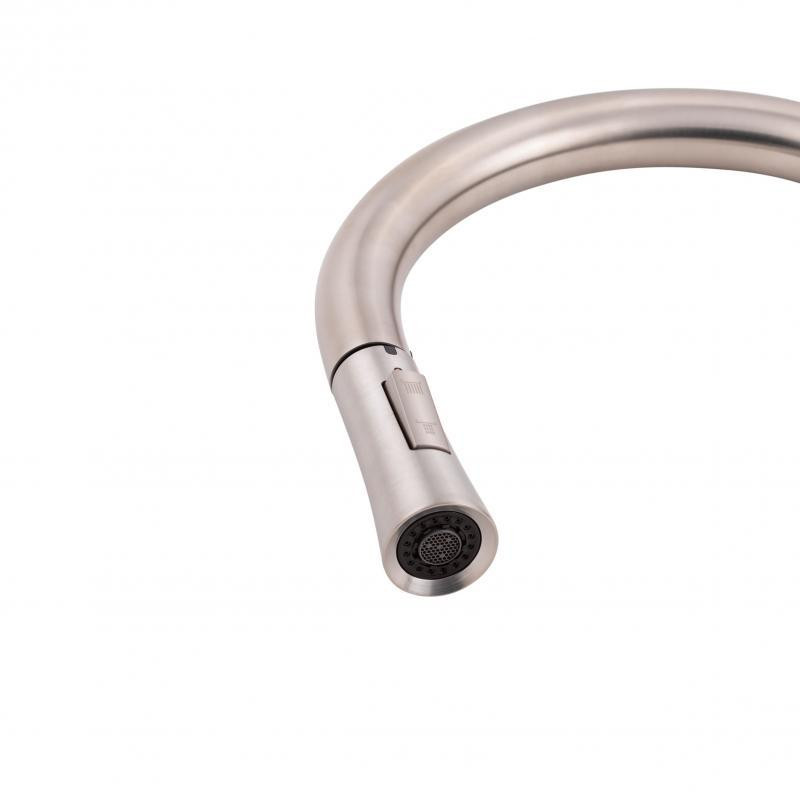 Смеситель для кухни Qtap Baruska с выдвижным изливом, нержавейка QTBAR9137103UN Brushed Nickel PVD Харьков - изображение 4