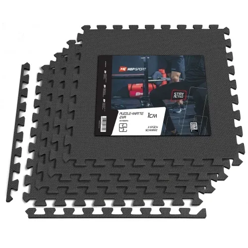Мат-пазл EVA 1 см - 4 частин Hop-Sport A010 чорний Київ