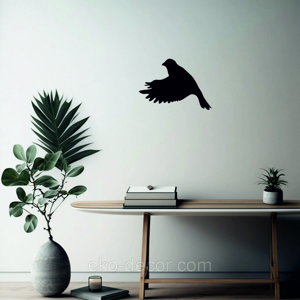 Декоративное настенное Панно «Птичка» Декор на стену(цена за 1шт) 30*21 см, Черный Киев - изображение 8